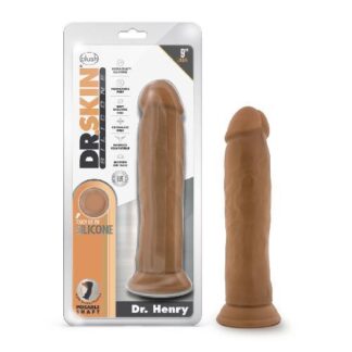 Dr. Skin Silicone - Dr. Henry - 9 Inch Dildo with Suction Cup - Mocha