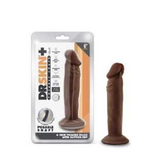 Dr. Skin Plus - 6 Inch Posable Dildo - Chocolate