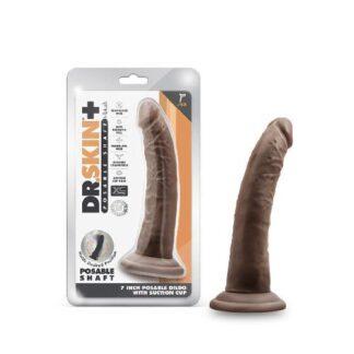 Dr. Skin Plus - 7 Inch Posable Dildo - Chocolate